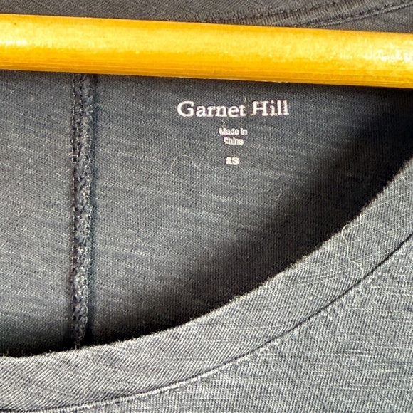 Garnet Hill Cotton Top Silk Contrast Gray Long Sleeve Women's Size XS - Picture 3 of 5